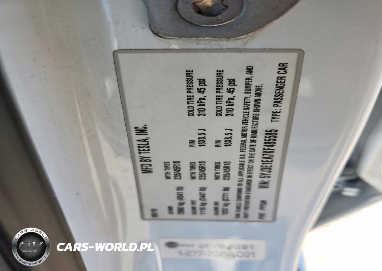 2019 Tesla Model 3 VIN:5YJ3E1EA7KF485585 - 12