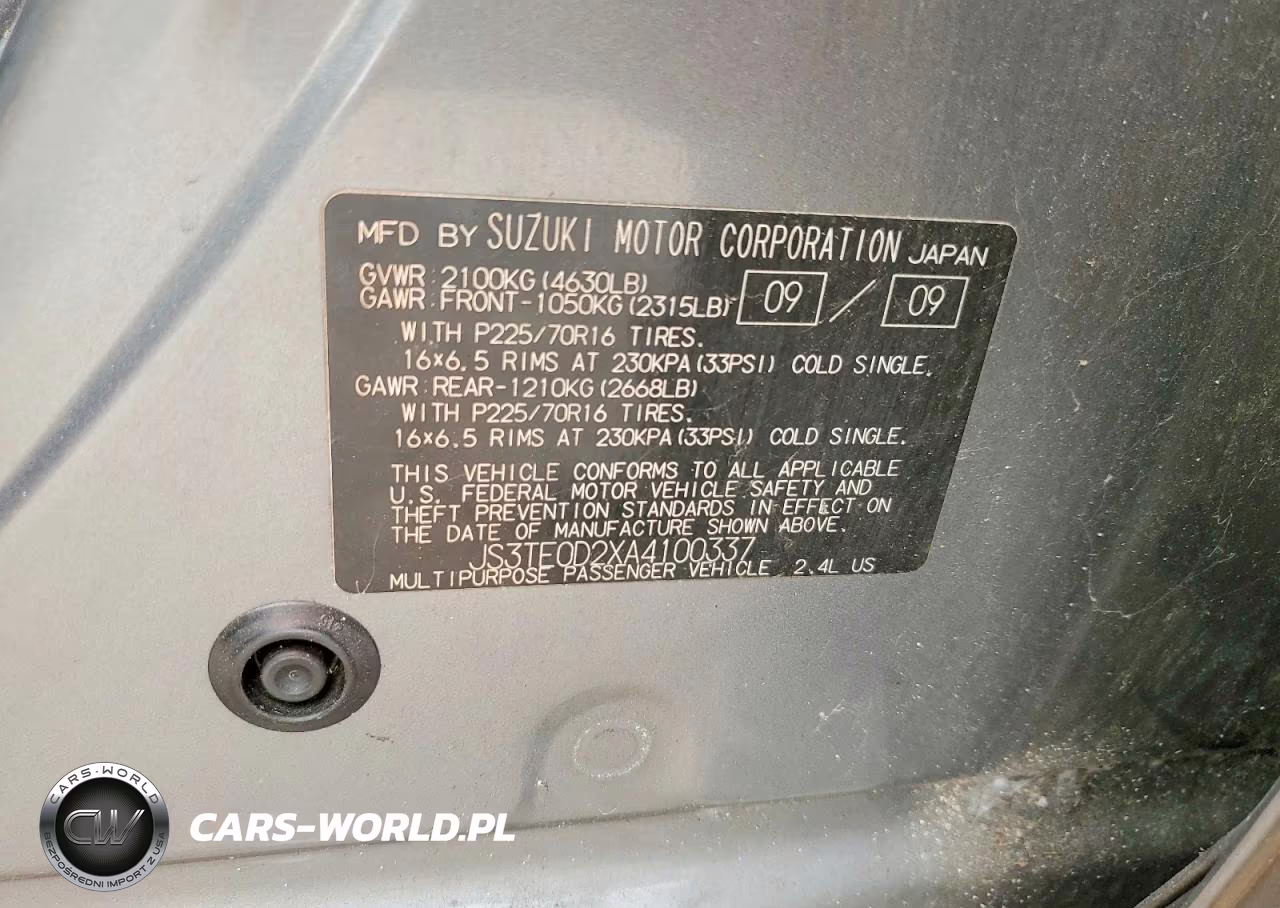 2010 Suzuki Grand Vitara Premium VIN:JS3TE0D2XA4100337 - 13