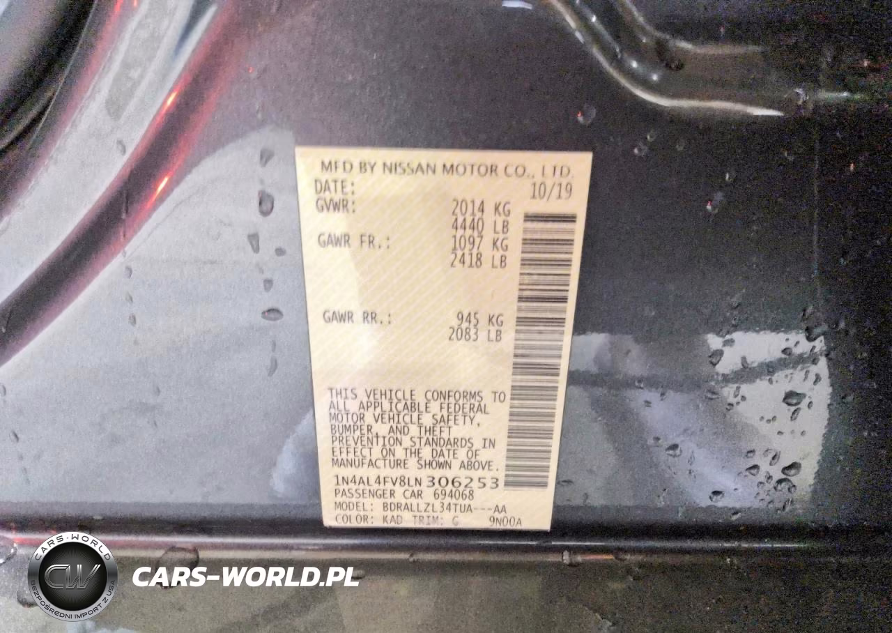 2020 Nissan Altima Platinum VIN:1N4AL4FV8LN306253 - 12