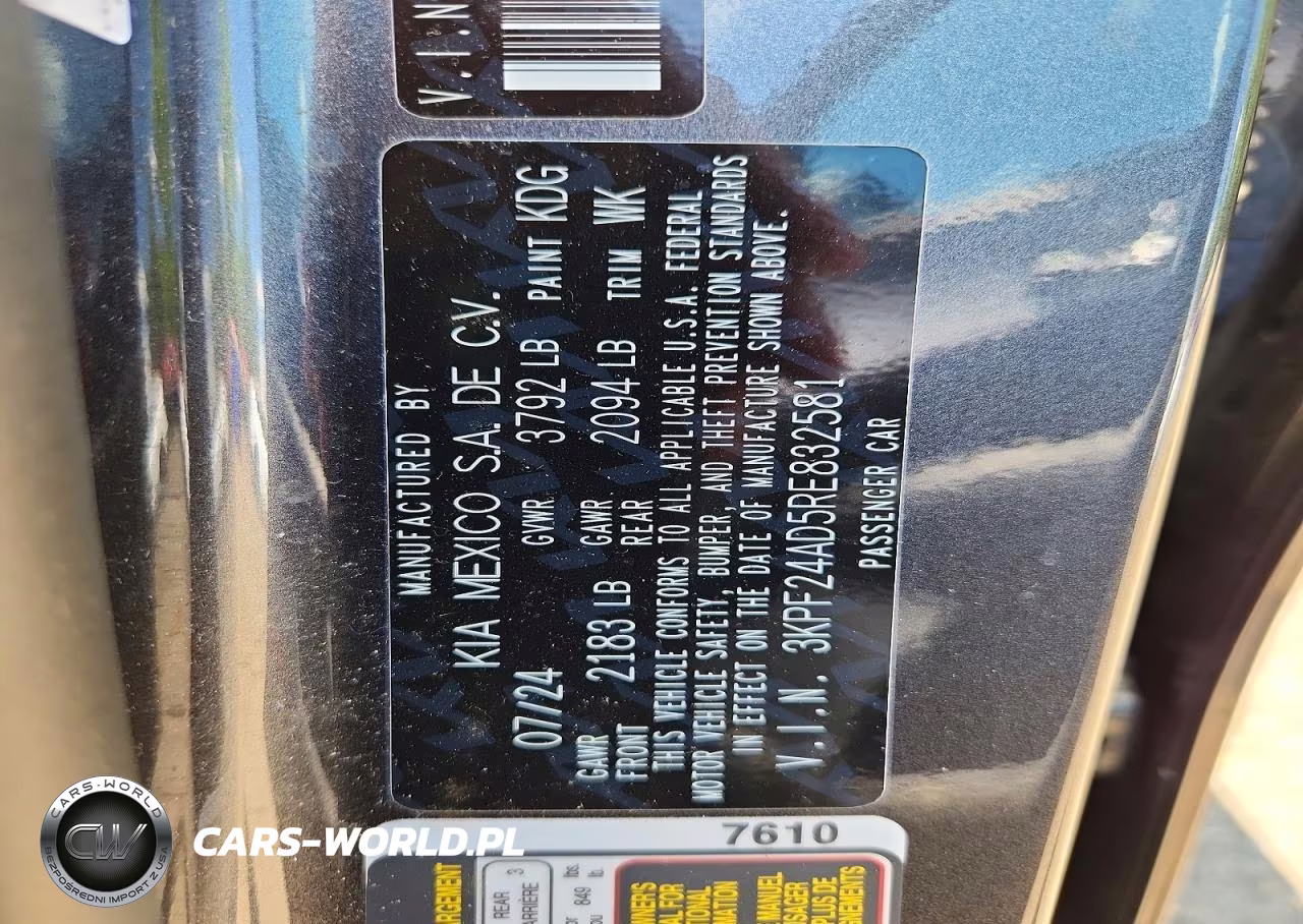 2024 Kia Forte Lxs VIN:3KPF24AD5RE832581 - 12