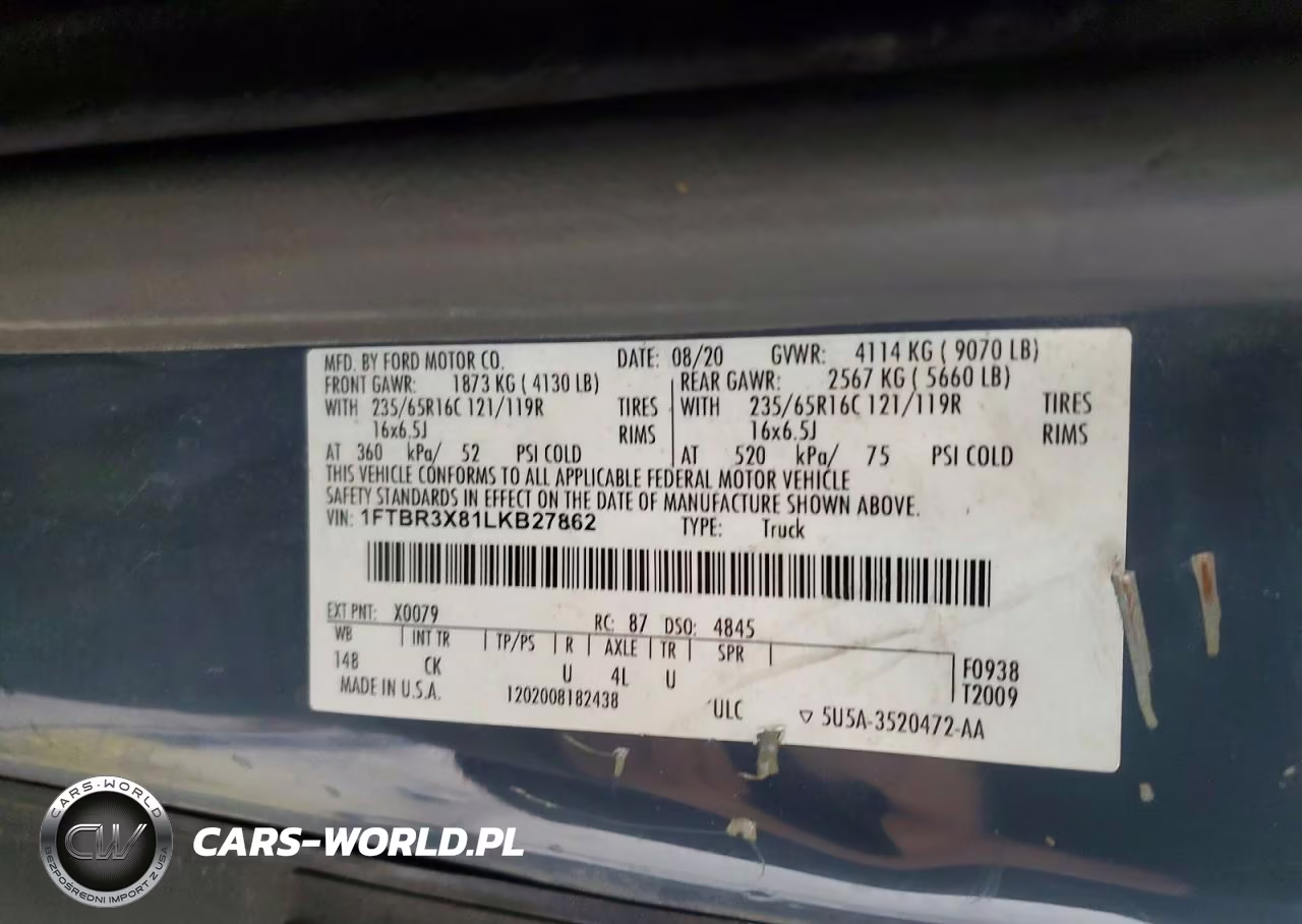 2020 Ford Transit T-250 VIN:1FTBR3X81LKB27862 - 13