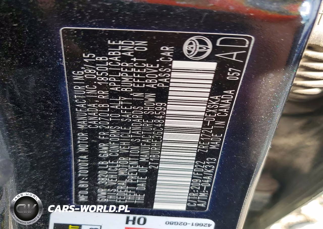 2016 Toyota Corolla S Plus VIN:2T1BURHE3GC484599 - 12
