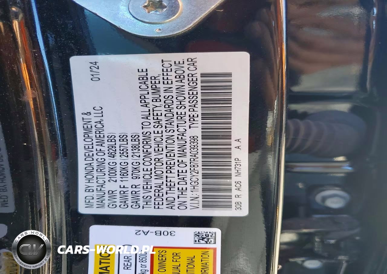 2024 Honda Accord Touring Hybrid VIN:1HGCY2F87RA039398 - 12
