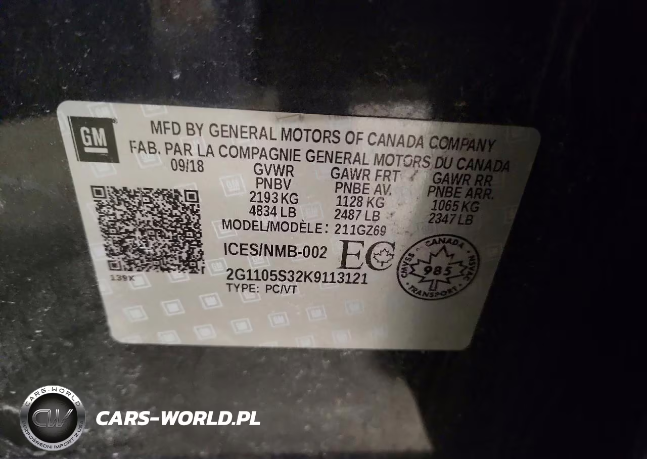 2019 Chevrolet Impala Premier VIN:2G1105S32K9113121 - 12