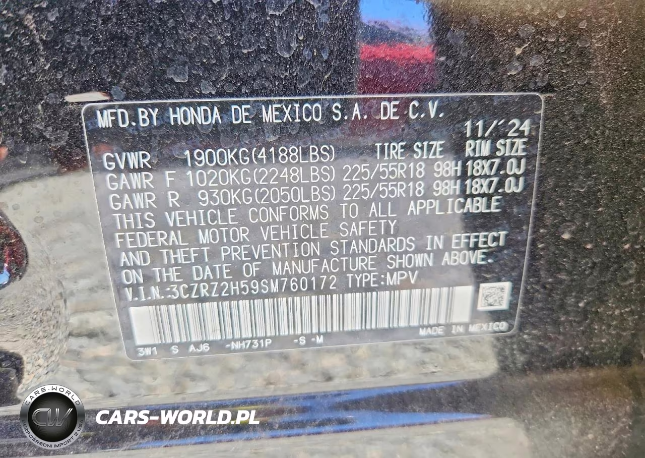 2025 Honda Hr-V Sport VIN:3CZRZ2H59SM760172 - 13