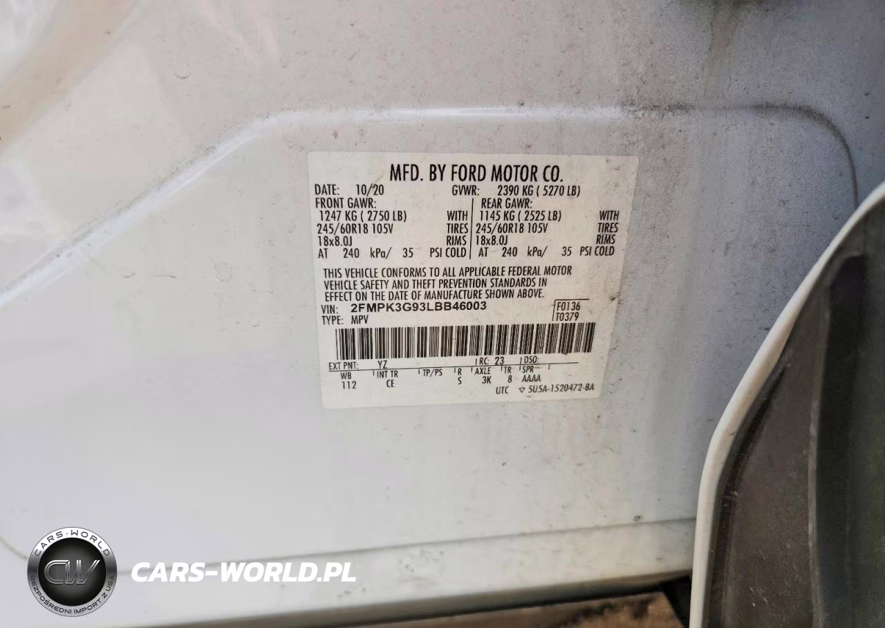 2020 Ford Edge Se VIN:2FMPK3G93LBB46003 - 13