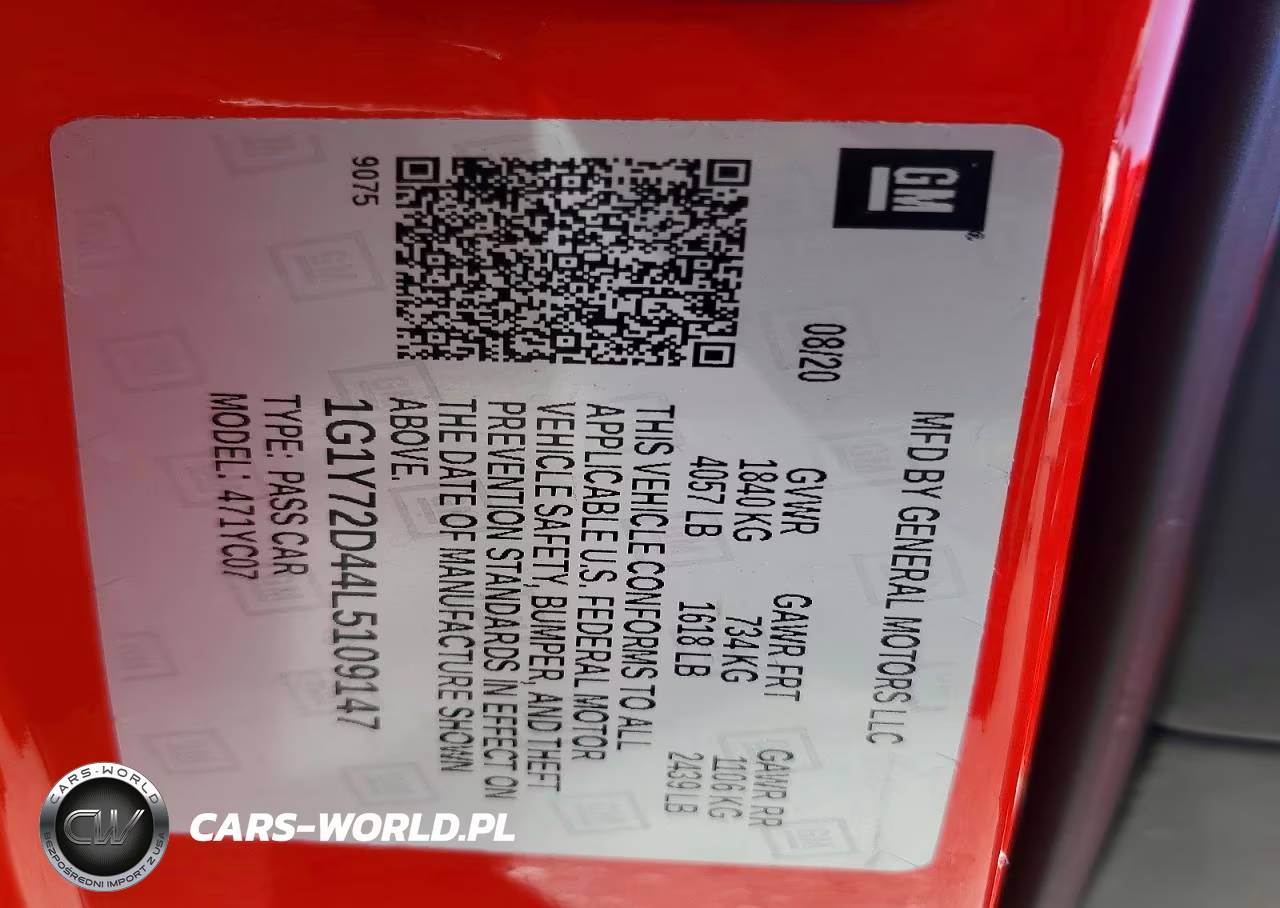 2020 Chevrolet Corvette Stingray 2Lt VIN:1G1Y72D44L5109147 - 13