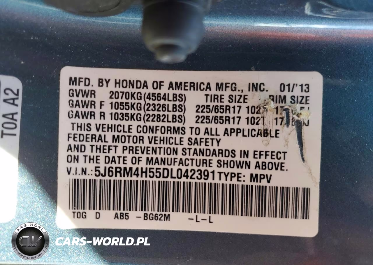 2013 Honda Cr-V Ex VIN:5J6RM4H55DL042391 - 13
