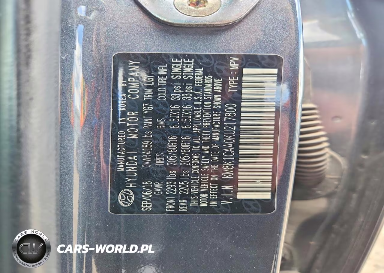 2019 Hyundai Kona Se VIN:KM8K1CAA0KU217800 - 13