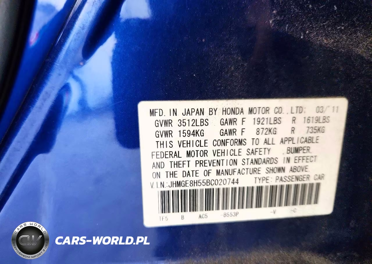 2011 Honda Fit Sport VIN:JHMGE8H55BC020744 - 13