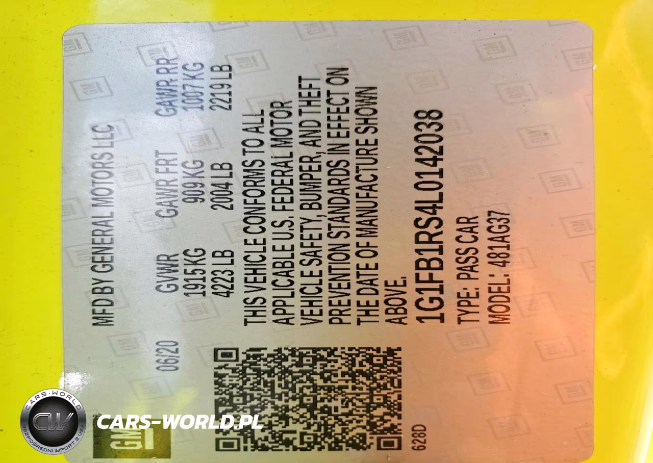 2020 Chevrolet Camaro Ls VIN:1G1FB1RS4L0142038 - 12