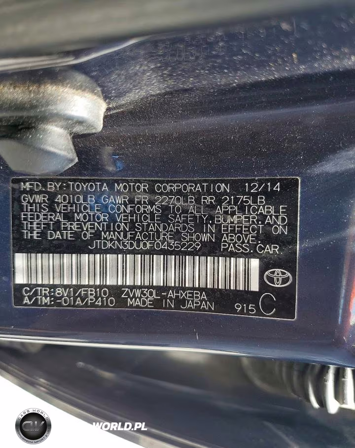 2015 Toyota Prius Two VIN:JTDKN3DU0F0435229 - 12