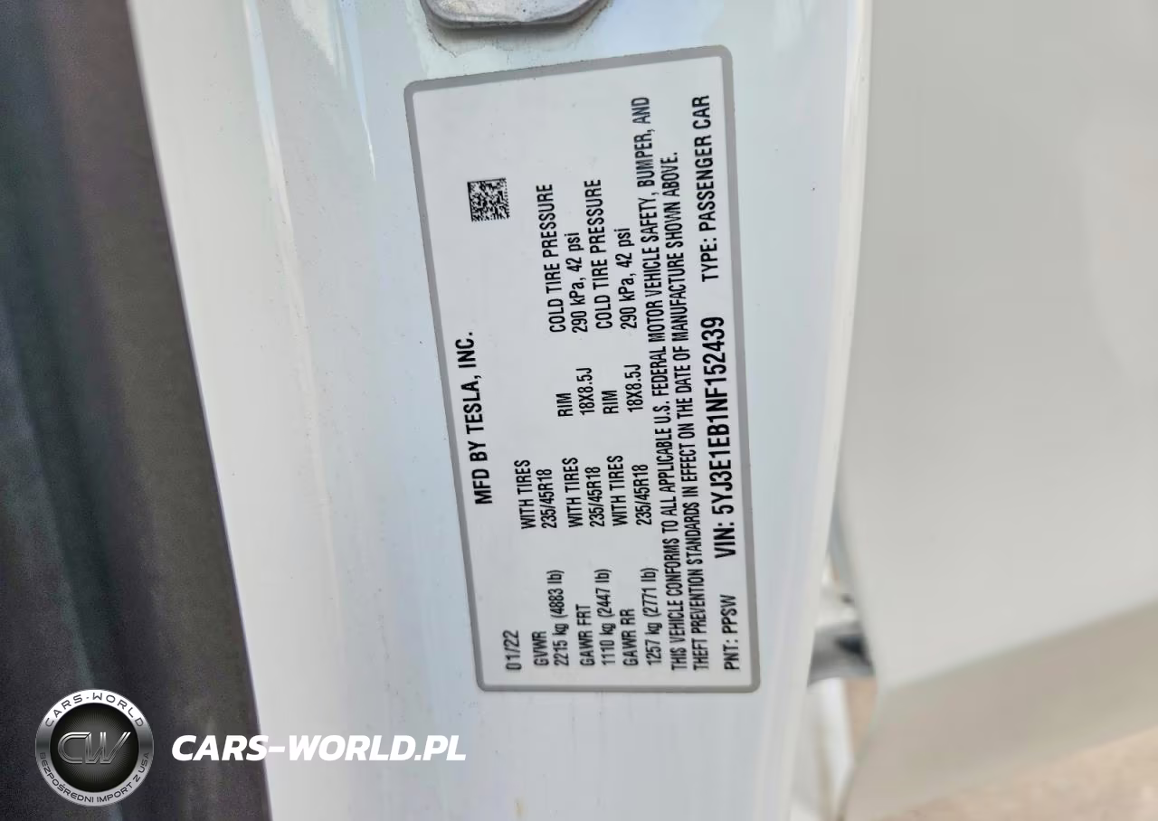 2022 Tesla Model 3 VIN:5YJ3E1EB1NF152439 - 12