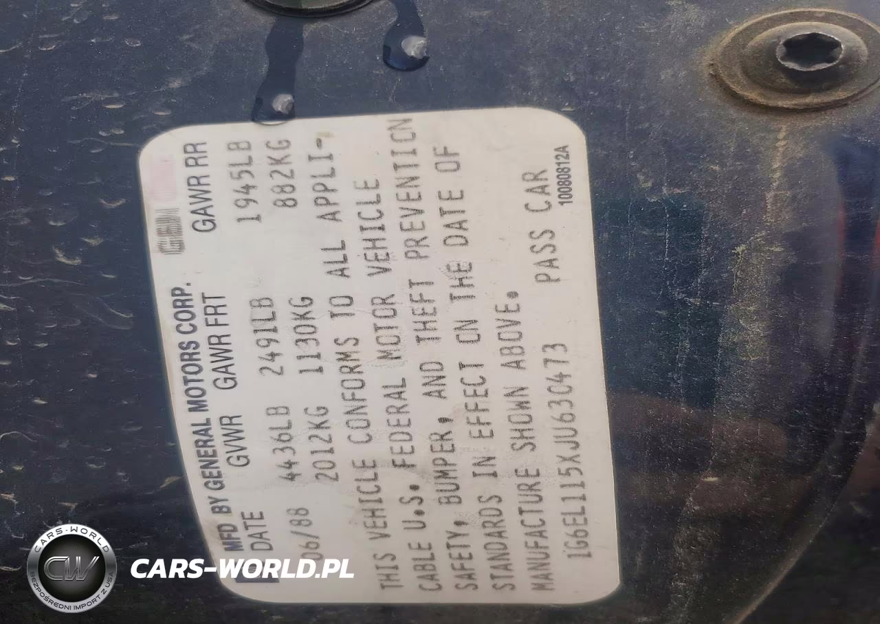 1988 Cadillac Eldorado VIN:1G6EL115XJU630473 - 12