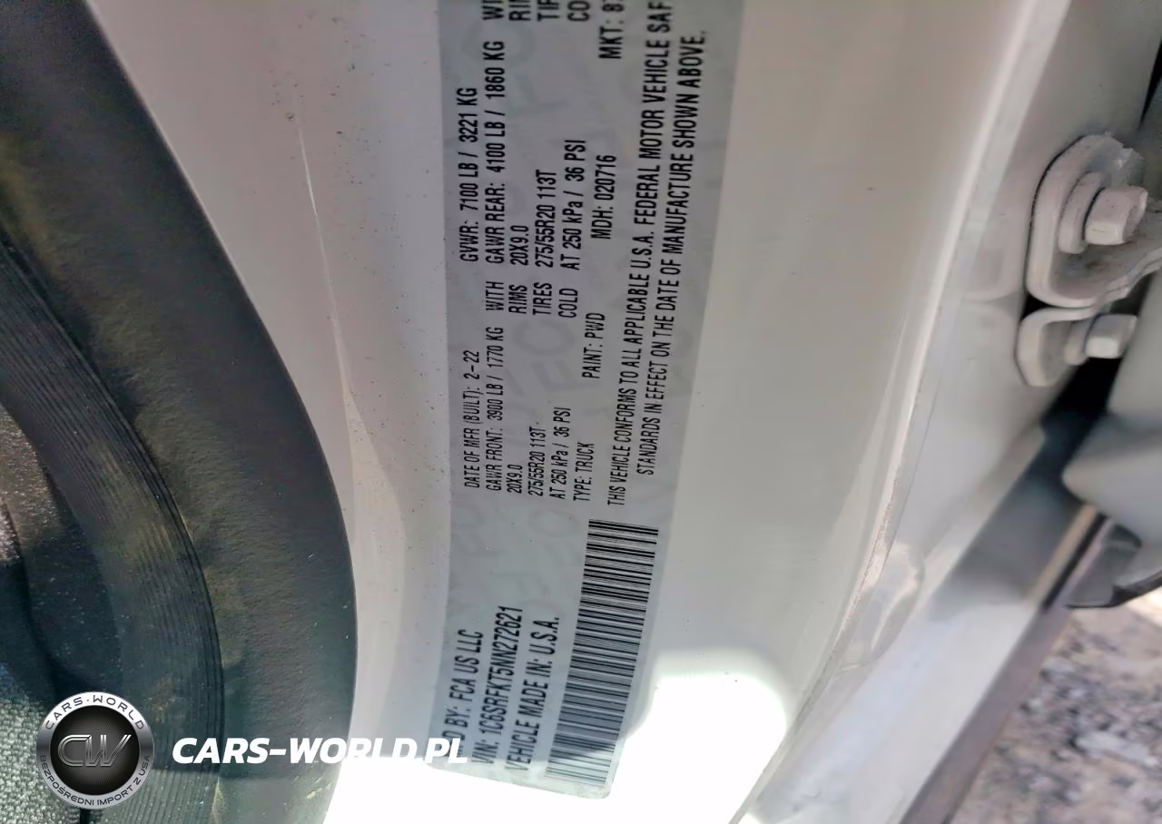 2022 Ram 1500 Longhorn VIN:1C6SRFKT5NN272621 - 13