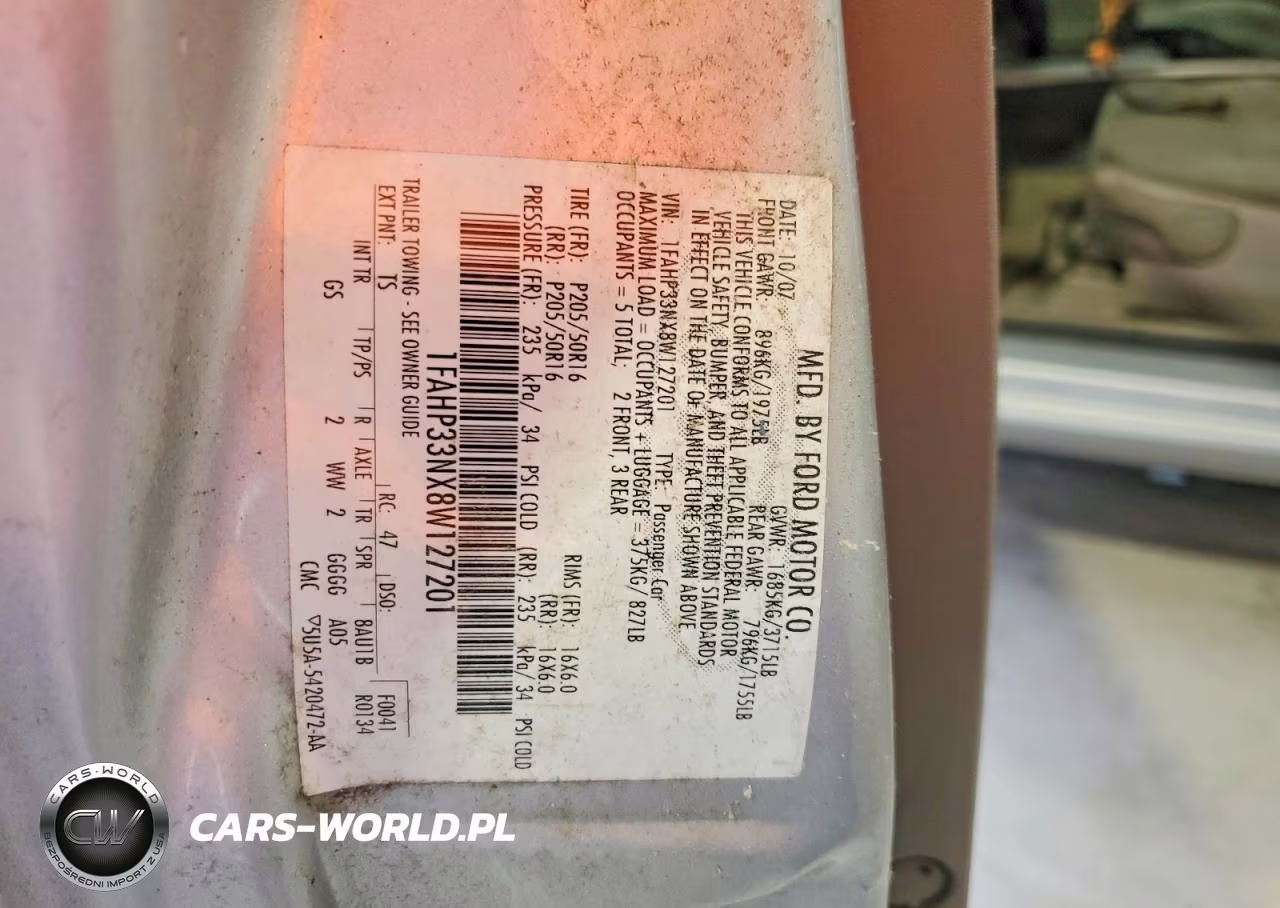 2008 Ford Focus Se VIN:1FAHP33NX8W127201 - 12