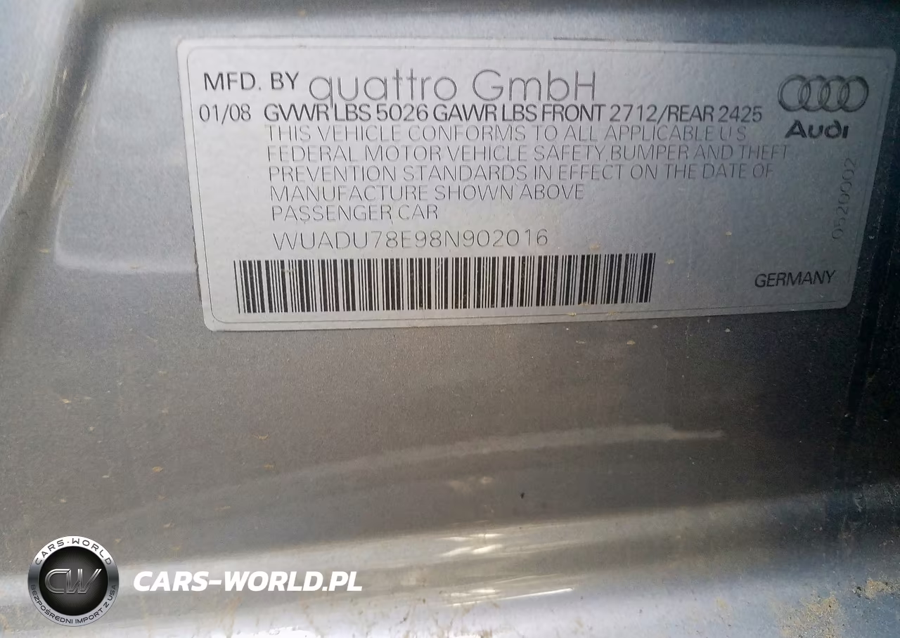 2008 Audi Rs4 Quattro VIN:WUADU78E98N902016 - 10