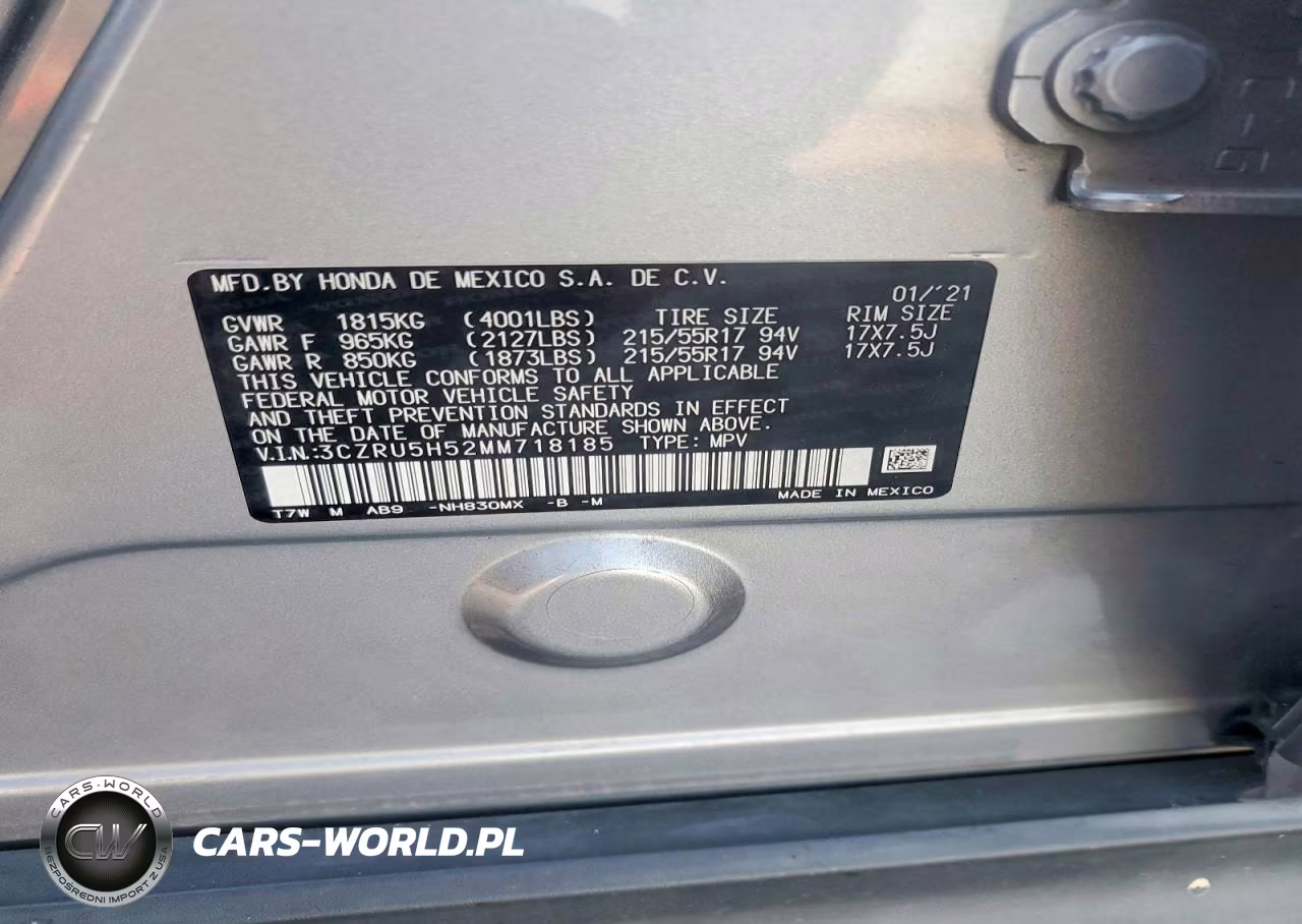 2021 Honda Hr-V Ex VIN:3CZRU5H52MM718185 - 13