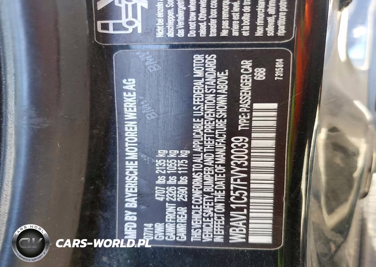 2015 BMW X1 xDrive28I VIN:WBAVL1C57FVY30039 - 13