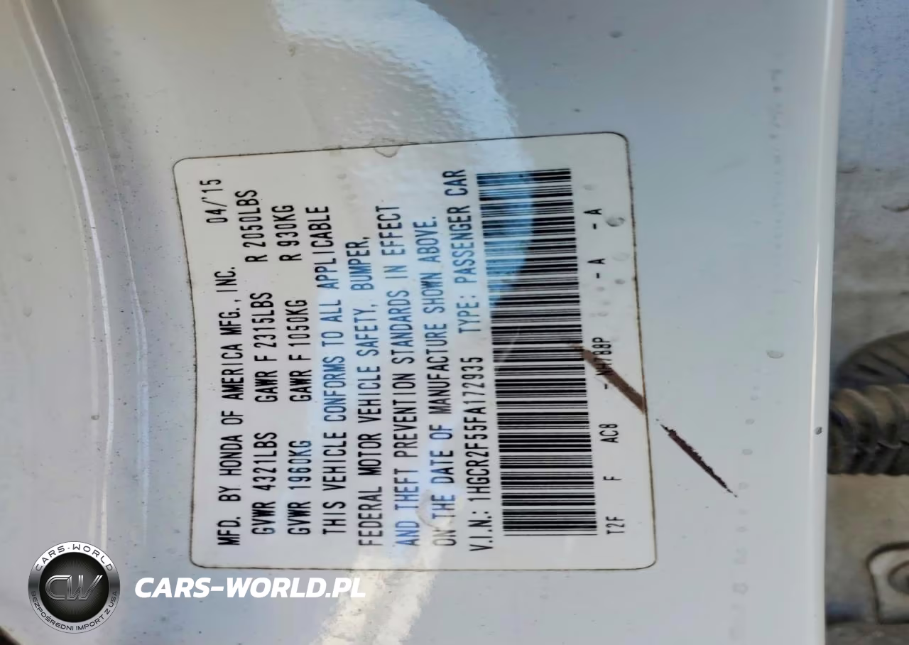 2015 Honda Accord Sport VIN:1HGCR2F55FA172935 - 12