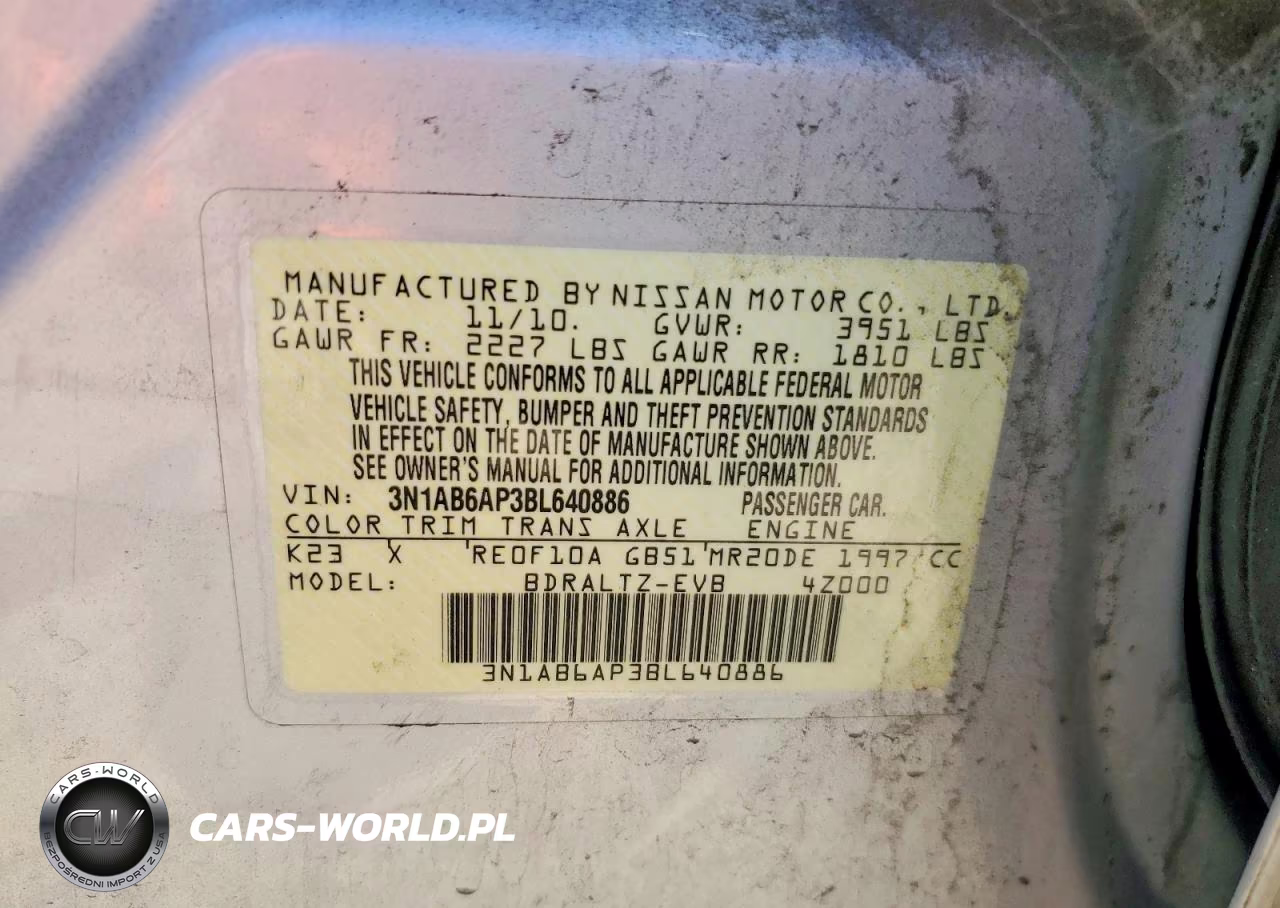 2011 Nissan Sentra 2.0 VIN:3N1AB6AP3BL640886 - 13