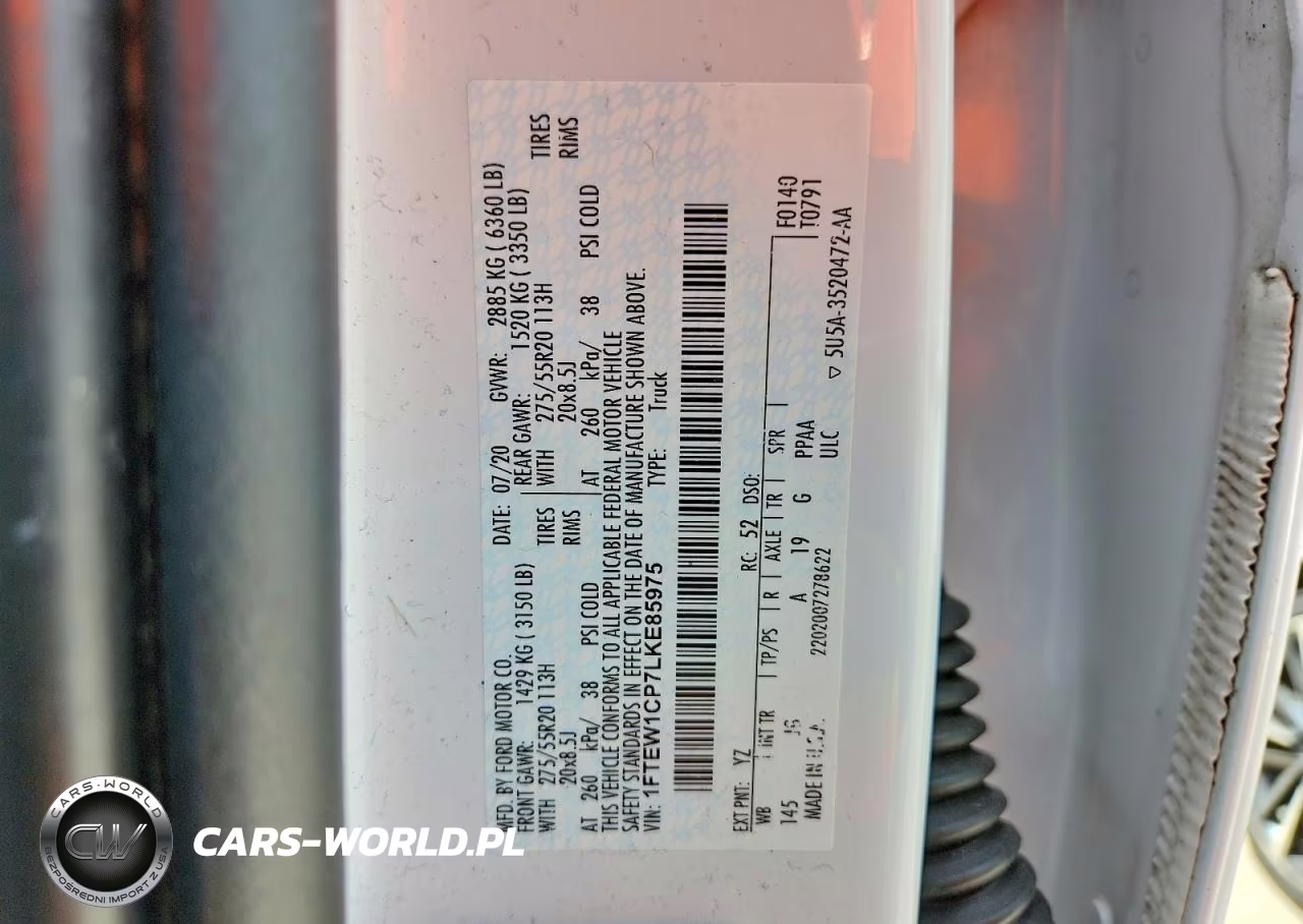 2020 Ford F150 Supercrew VIN:1FTEW1CP7LKE85975 - 12