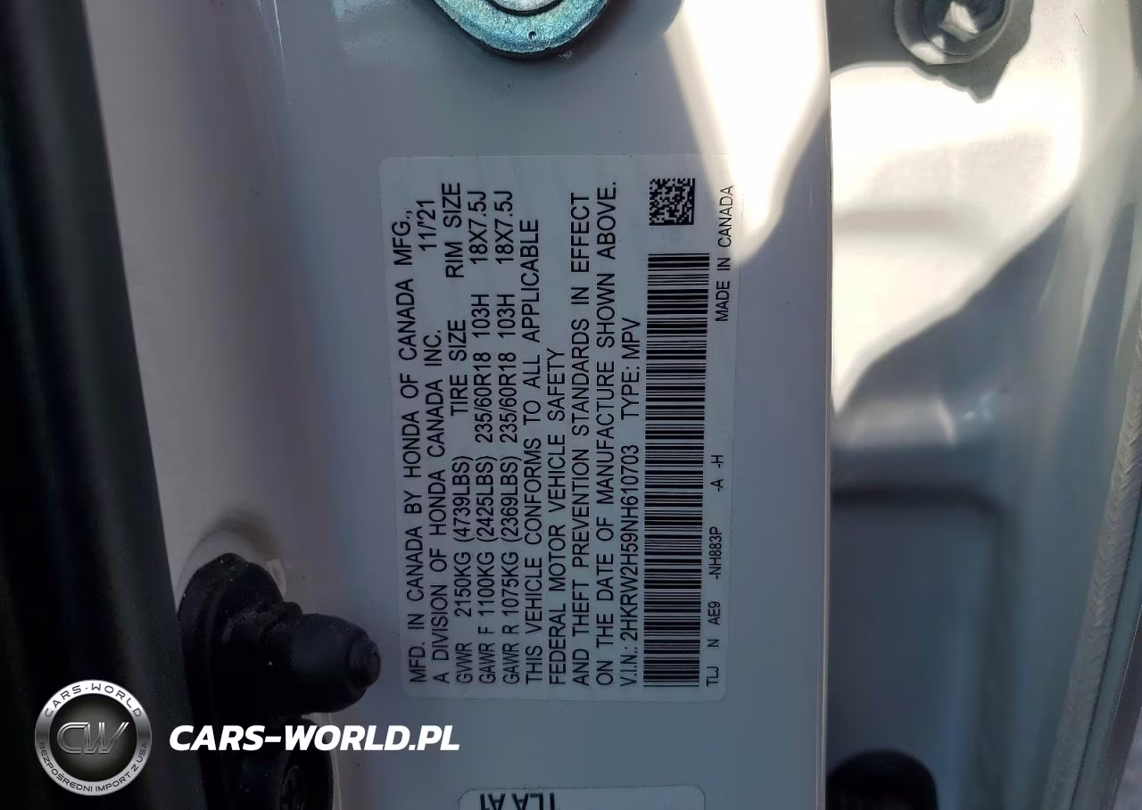 2022 Honda Cr-V Ex VIN:2HKRW2H59NH610703 - 14