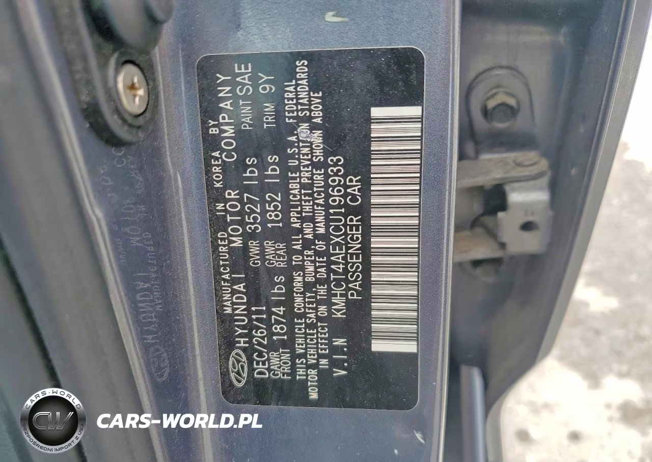 2012 Hyundai Accent Gls VIN:KMHCT4AEXCU196933 - 12