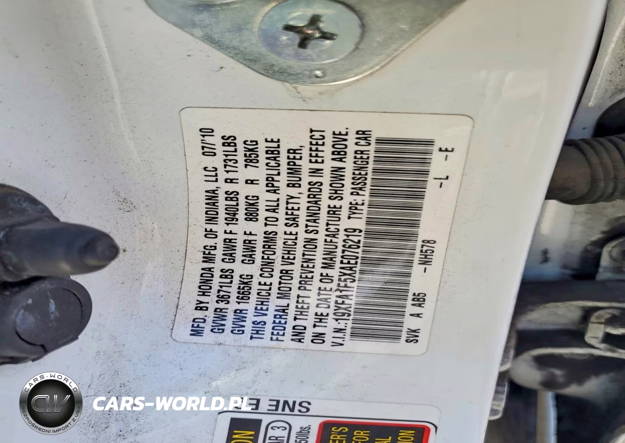 2010 Honda Civic Lx VIN:19XFA1F5XAE076219 - 12