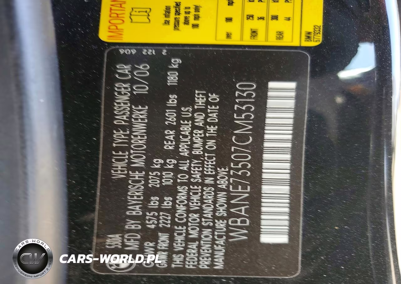 2007 BMW 530 I VIN:WBANE73507CM53130 - 13