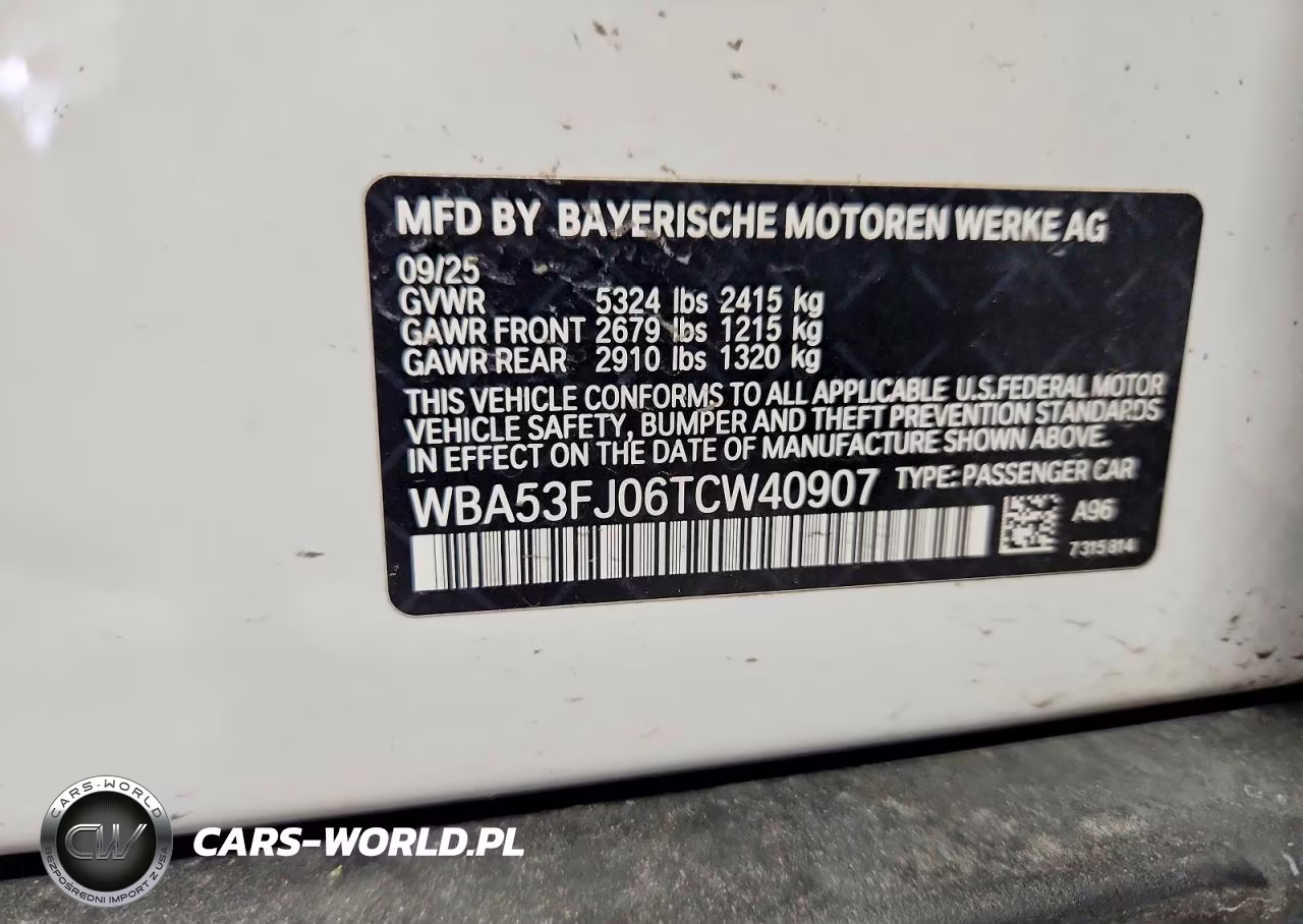 2026 BMW 530 Xi VIN:WBA53FJ06TCW40907 - 12