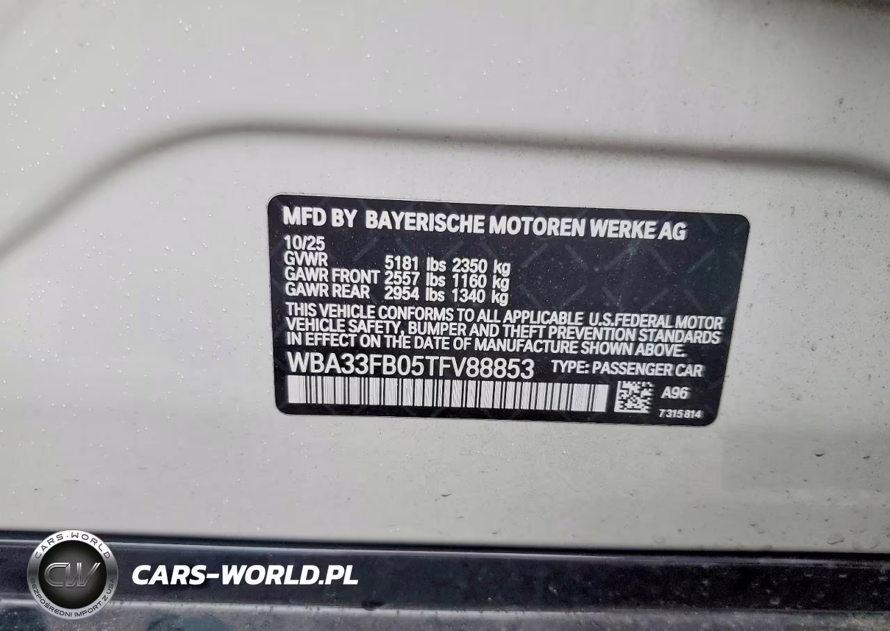2026 BMW 430Xi Gran Coupe VIN:WBA33FB05TFV88853 - 12