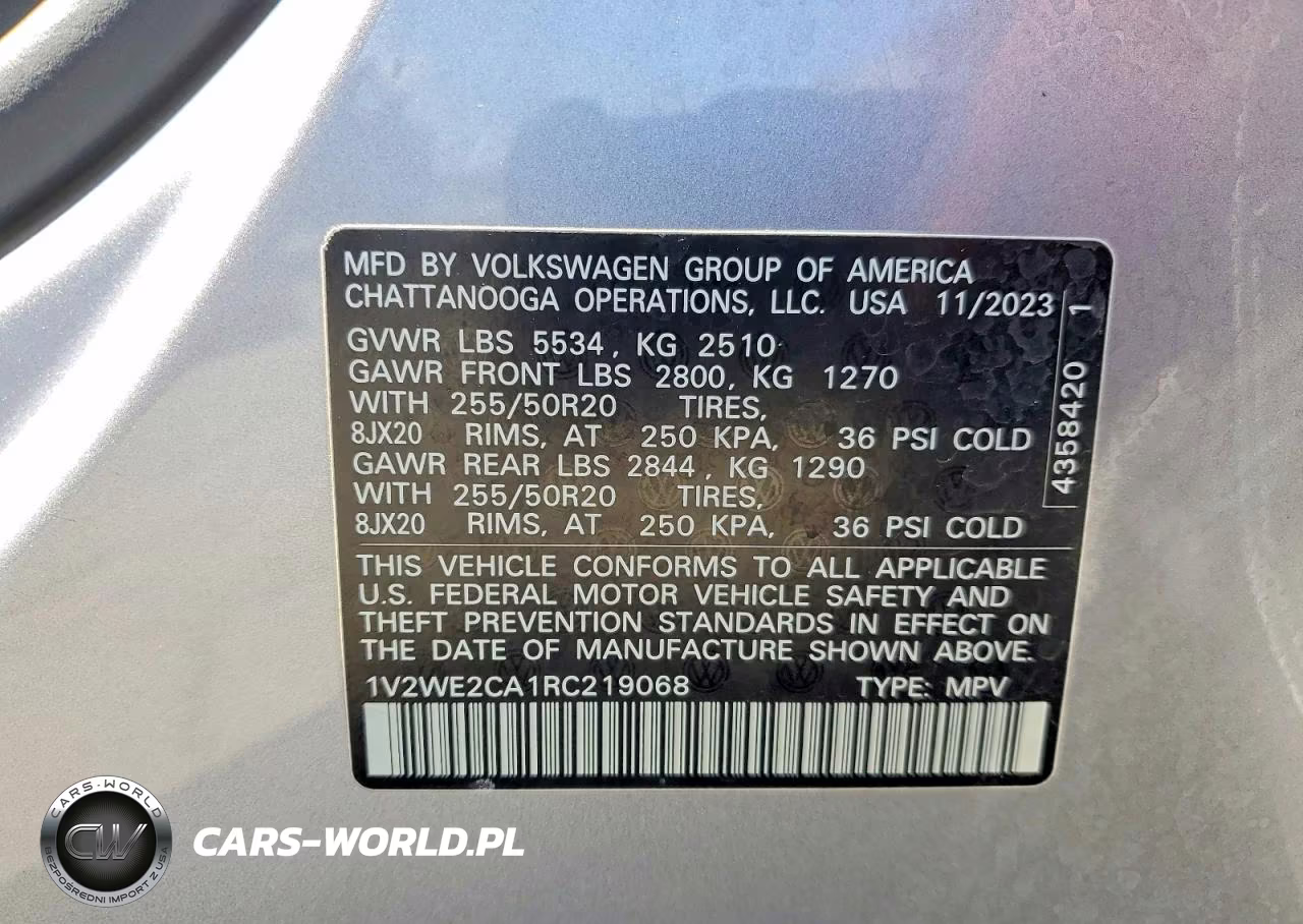 2024 Volkswagen Atlas Cross Sport Se VIN:1V2WE2CA1RC219068 - 13