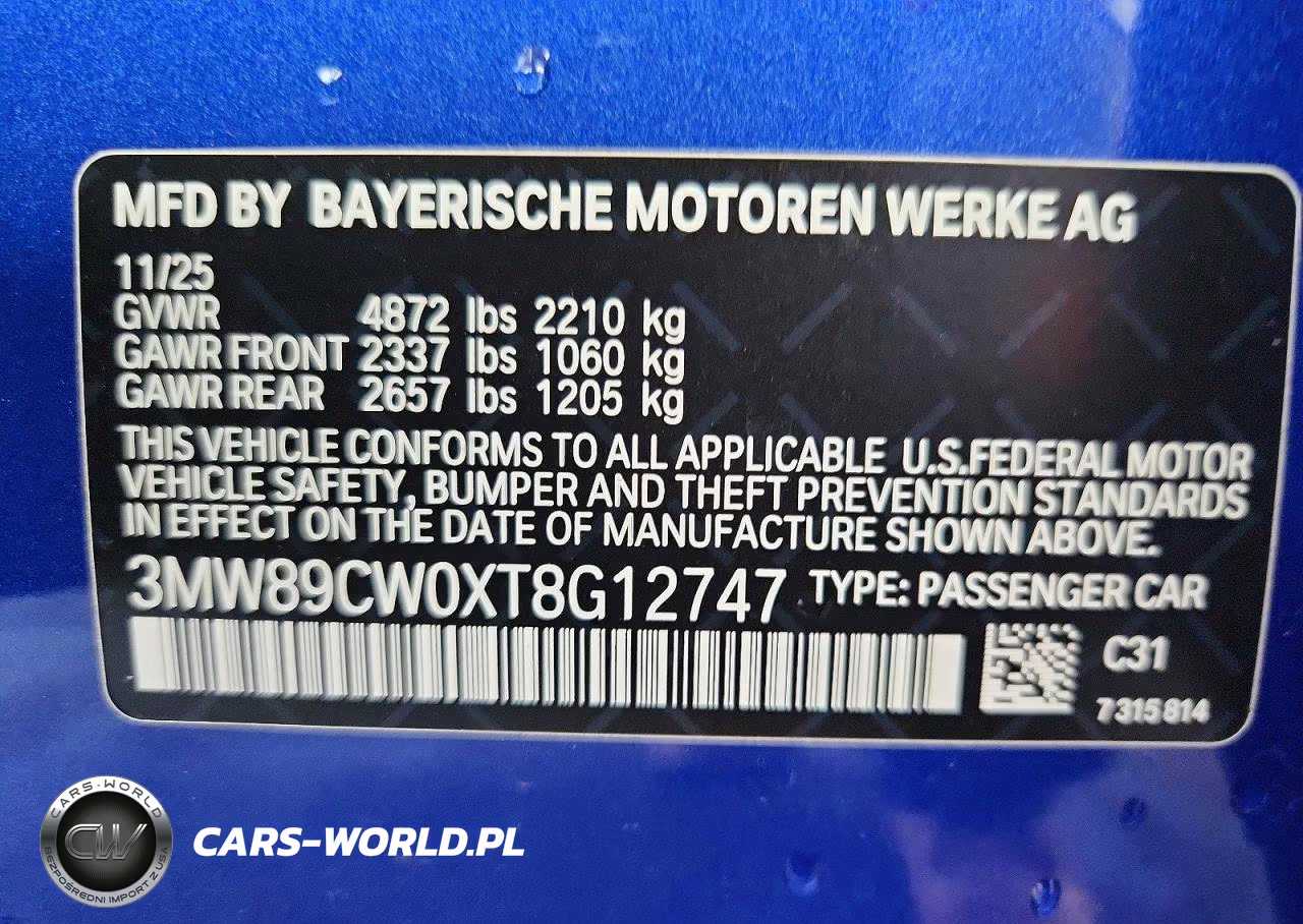 2026 B M W 3 Series 4D Sedan 330I xDrive Msport VIN:3MW89CW0XT8G12747 - 12
