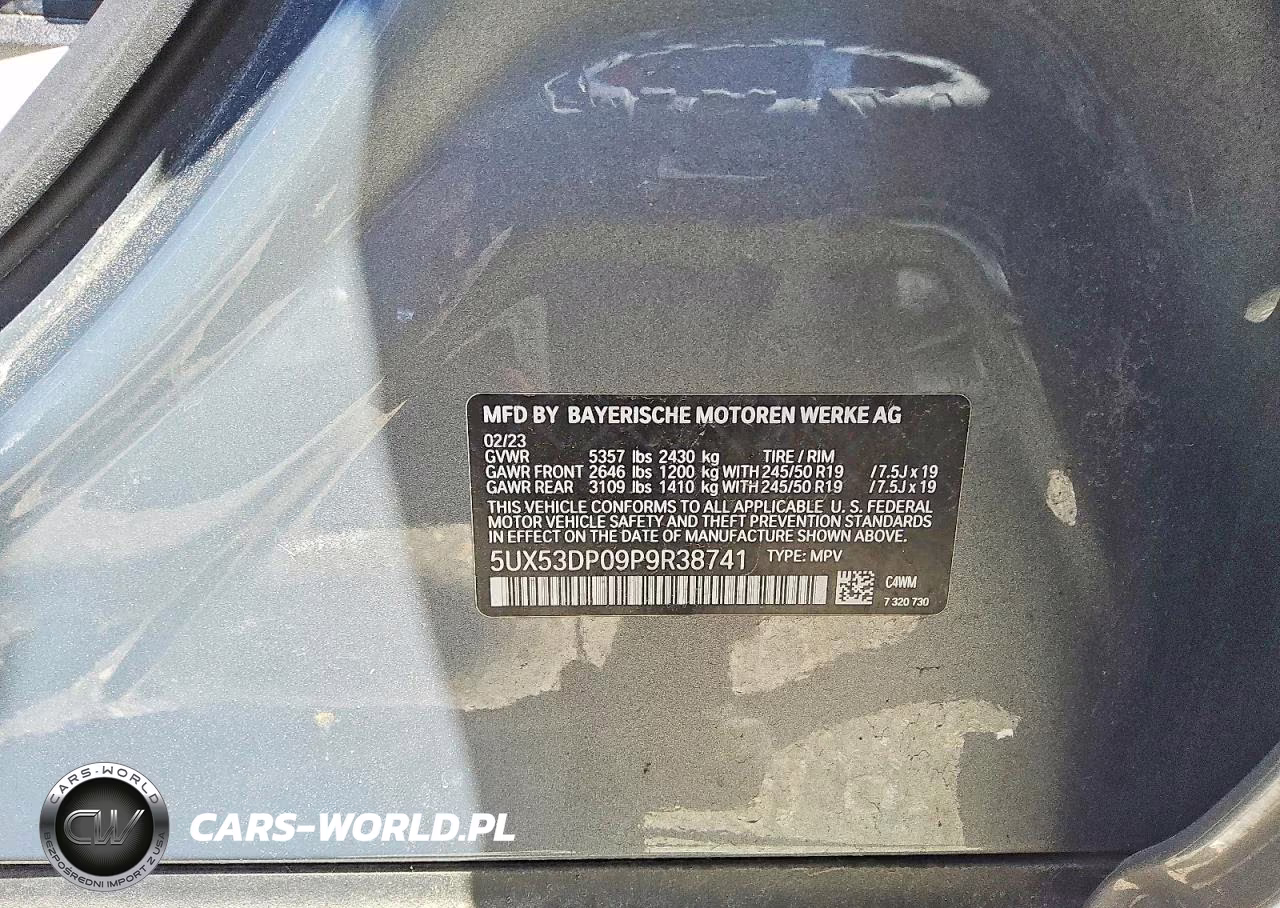 2023 BMW X3 xDrive30I VIN:5UX53DP09P9R38741 - 13