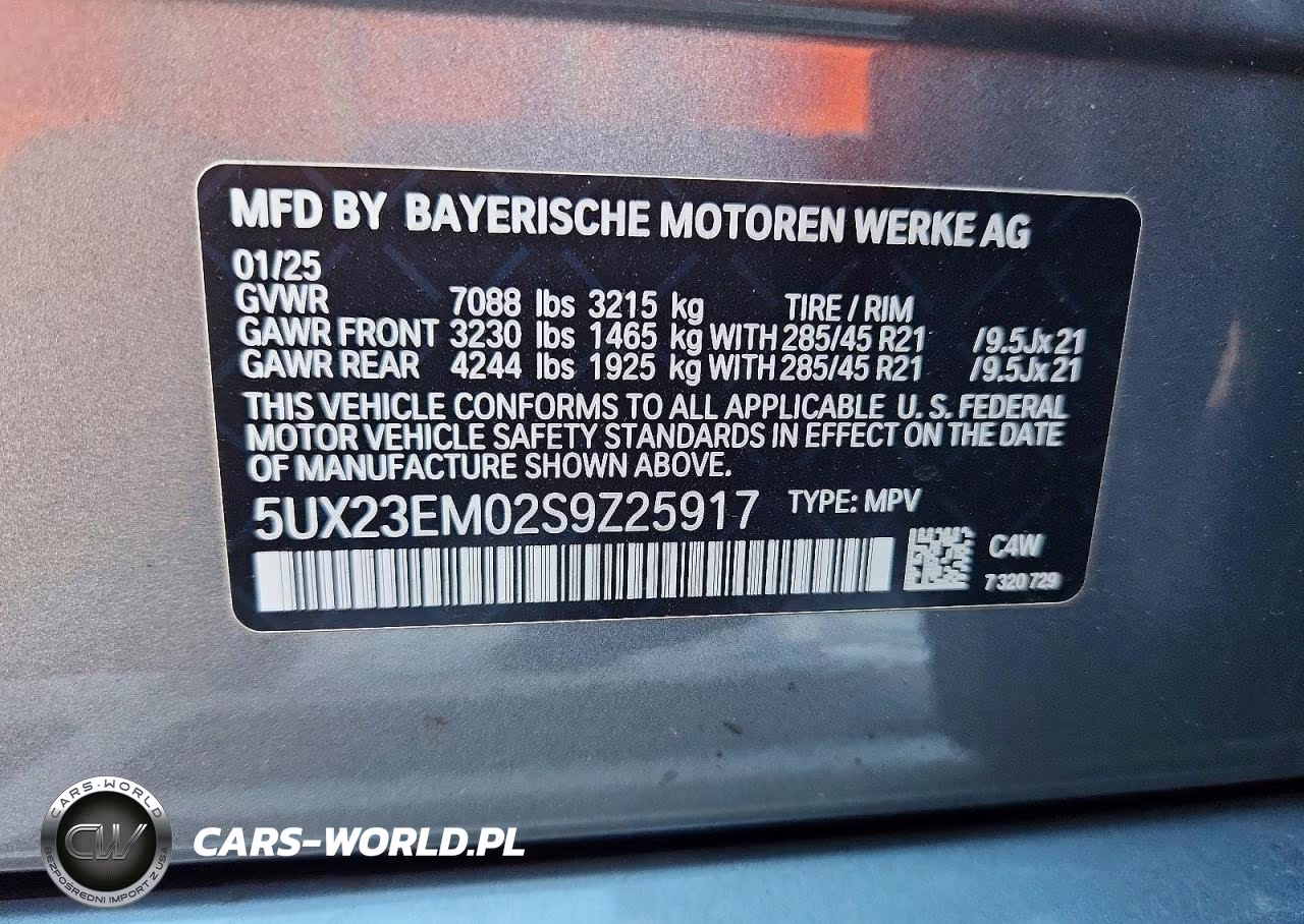 2025 BMW X7 xDrive40I VIN:5UX23EM02S9Z25917 - 13