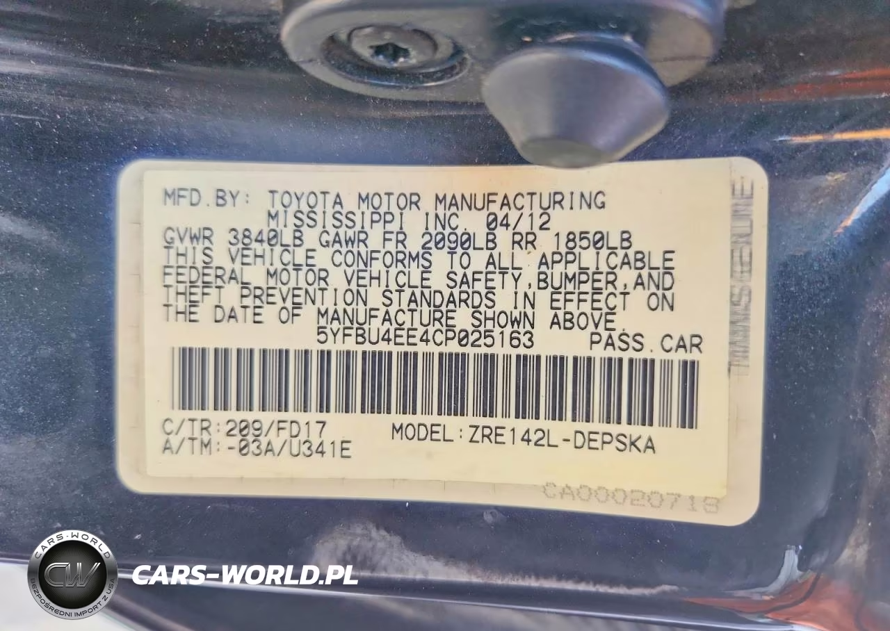 2012 Toyota Corolla S VIN:5YFBU4EE4CP025163 - 12