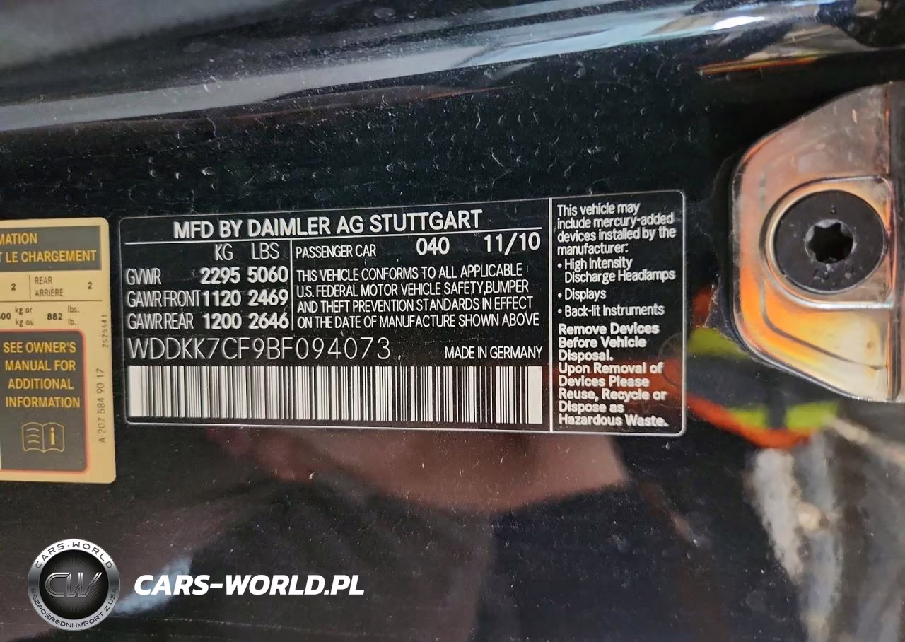 2011 Mercedes-Benz E 550 VIN:WDDKK7CF9BF094073 - 12