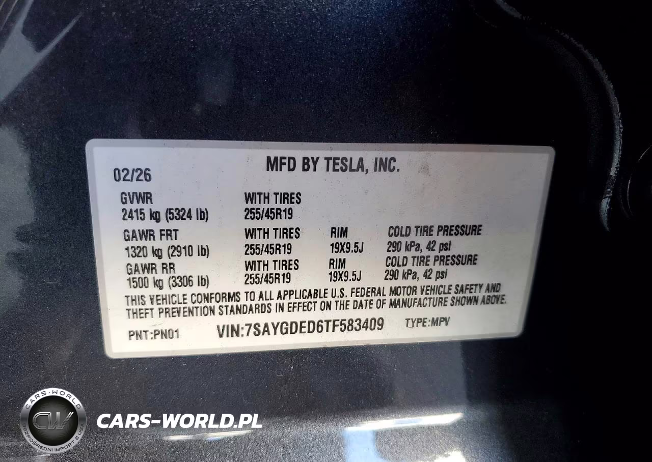 2026 Tesla Model Y VIN:7SAYGDED6TF583409 - 13