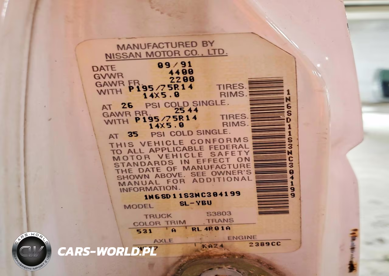 1992 Nissan Truck Short Wheelbase VIN:1N6SD11S3NC304199 - 12