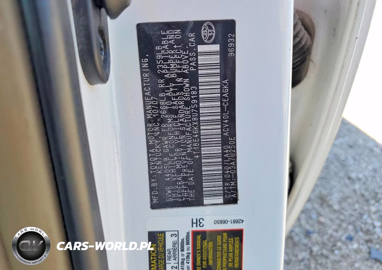 2008 Toyota Camry Xle VIN:4T1BE46KX8U759183 - 12