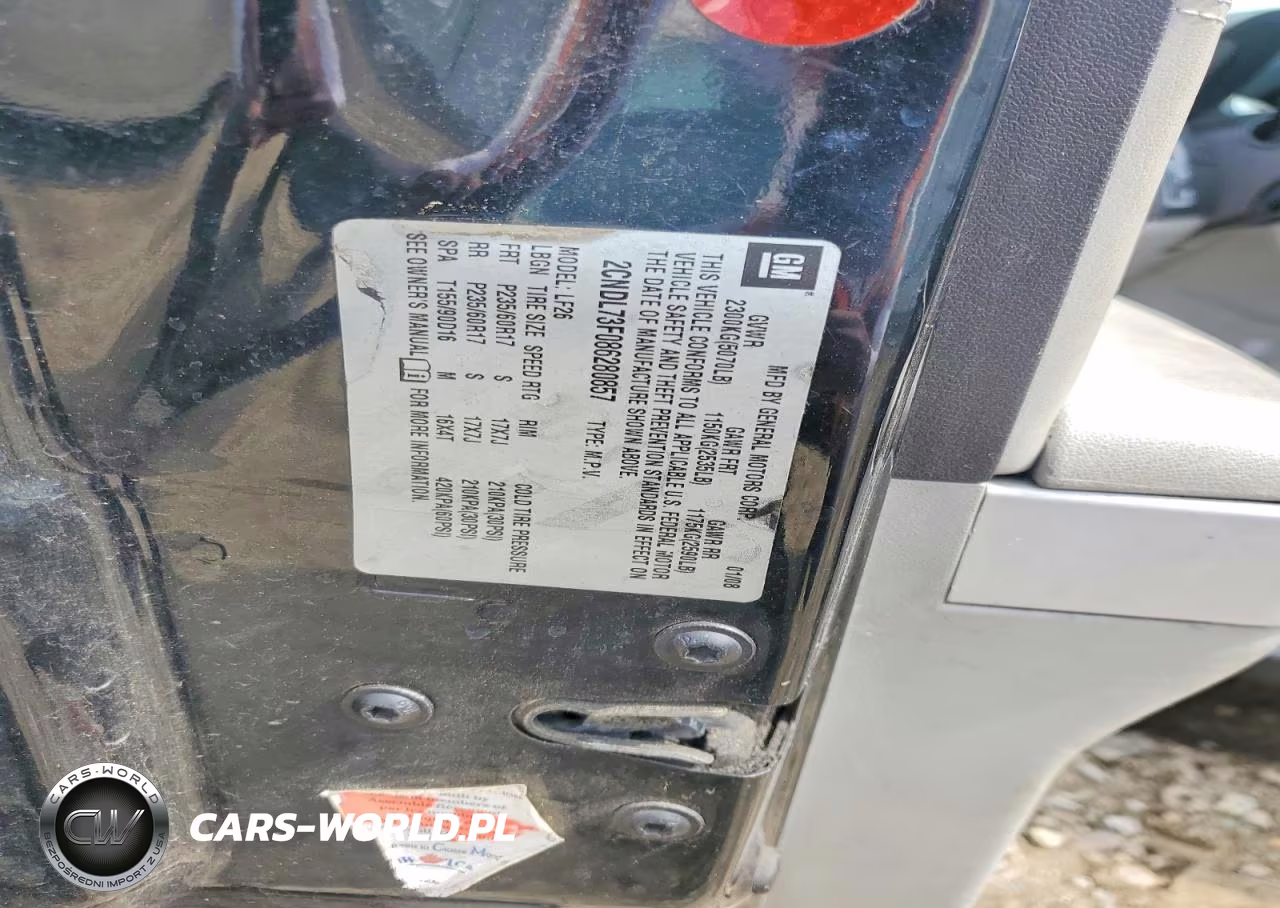 2008 Chevrolet Equinox Ltz VIN:2CNDL73F086280857 - 13