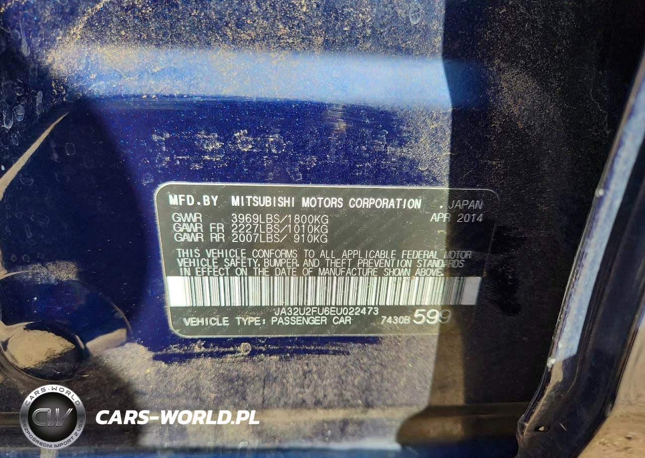 2014 Mitsubishi Lancer Es VIN:JA32U2FU6EU022473 - 12