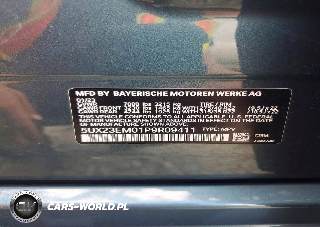 2023 BMW X7 xDrive40I VIN:5UX23EM01P9R09411 - 13