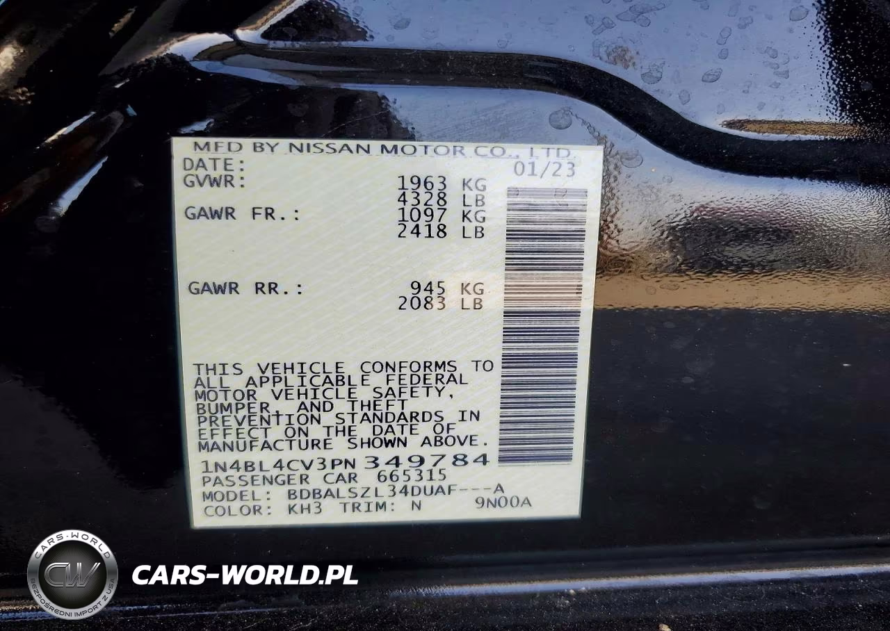 2023 Nissan Altima Sr VIN:1N4BL4CV3PN349784 - 13