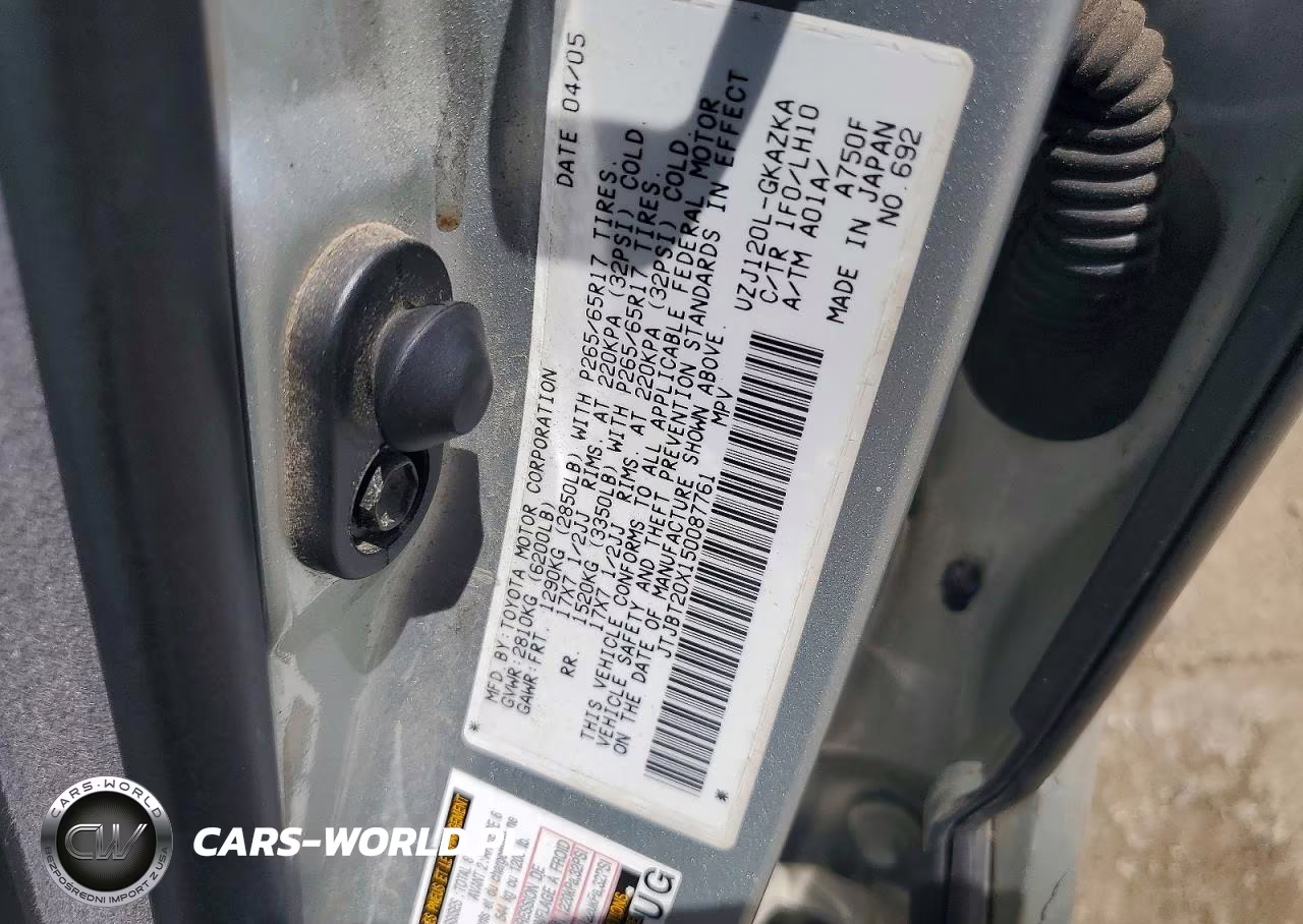 2005 Lexus Gx 470 VIN:JTJBT20X150087761 - 12
