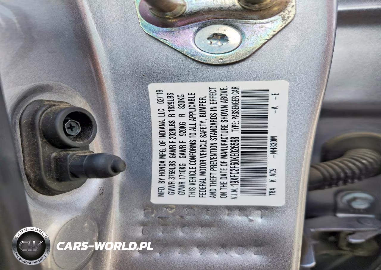 2019 Honda Civic Lx VIN:19XFC2F60KE026598 - 12