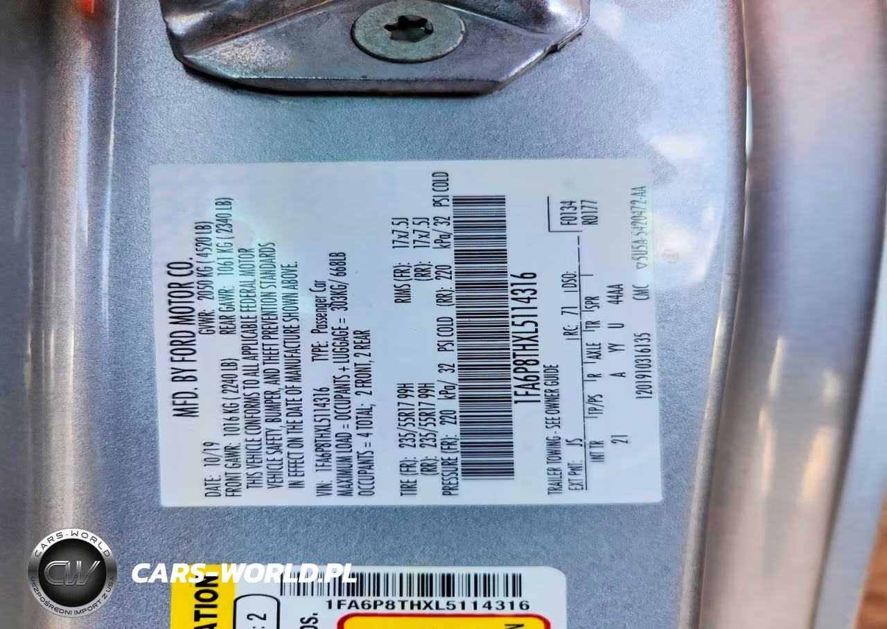 2020 Ford Mustang VIN:1FA6P8THXL5114316 - 12