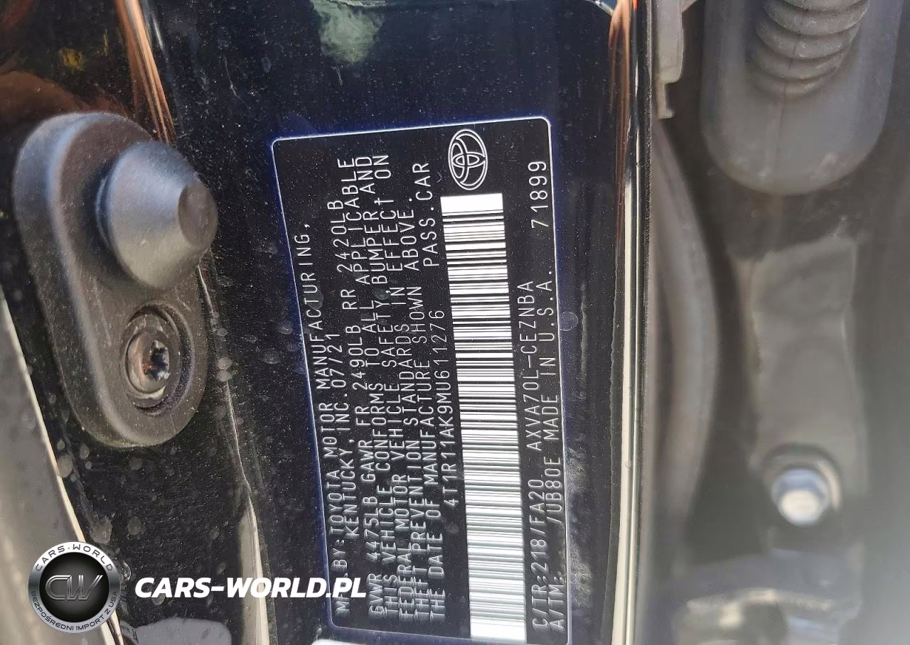 2021 Toyota Camry Le VIN:4T1R11AK9MU611276 - 12
