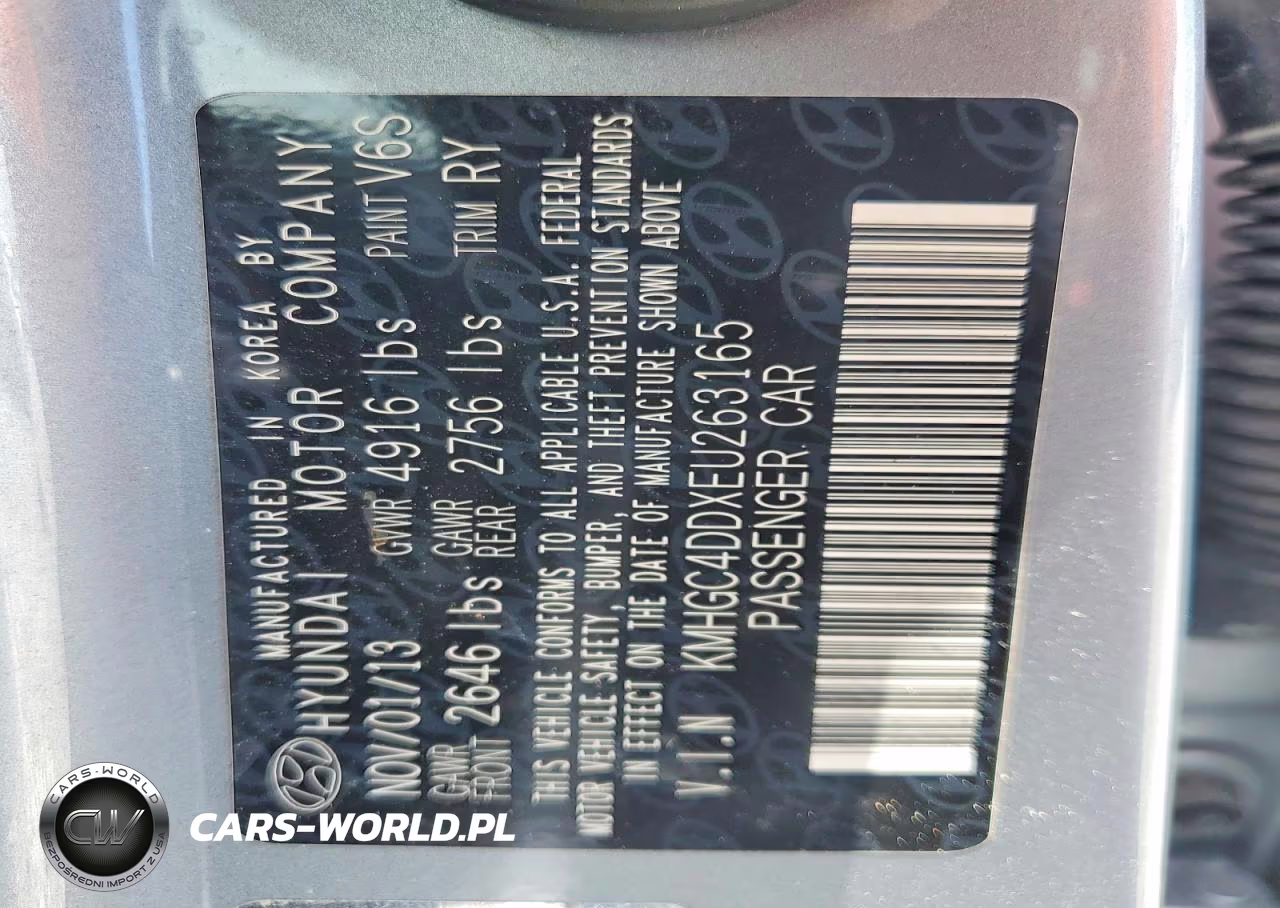 2014 Hyundai Genesis 3.8L VIN:KMHGC4DDXEU263165 - 13